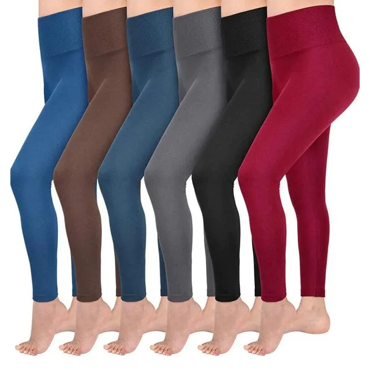 3-Pack: Women’s Fleece Lined Leggings High Waist Soft Stretchy Warm Leggings