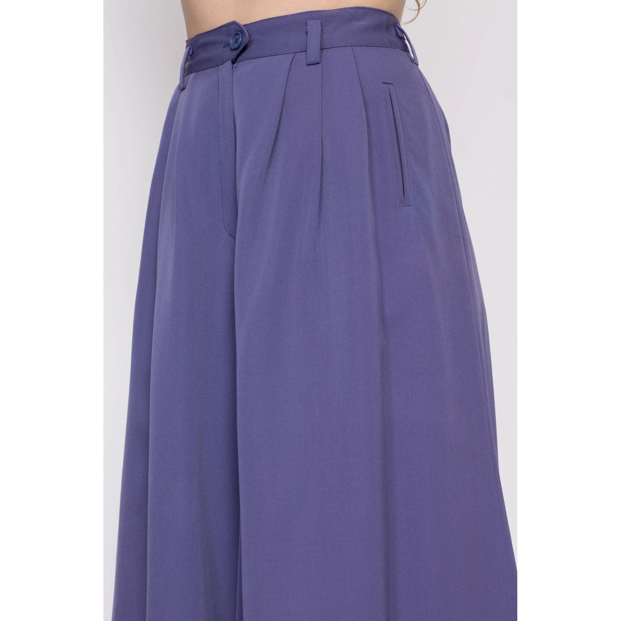 70s 80s Christian Aujard Lilac Purple High Waisted Culottes - Small, 25.75"