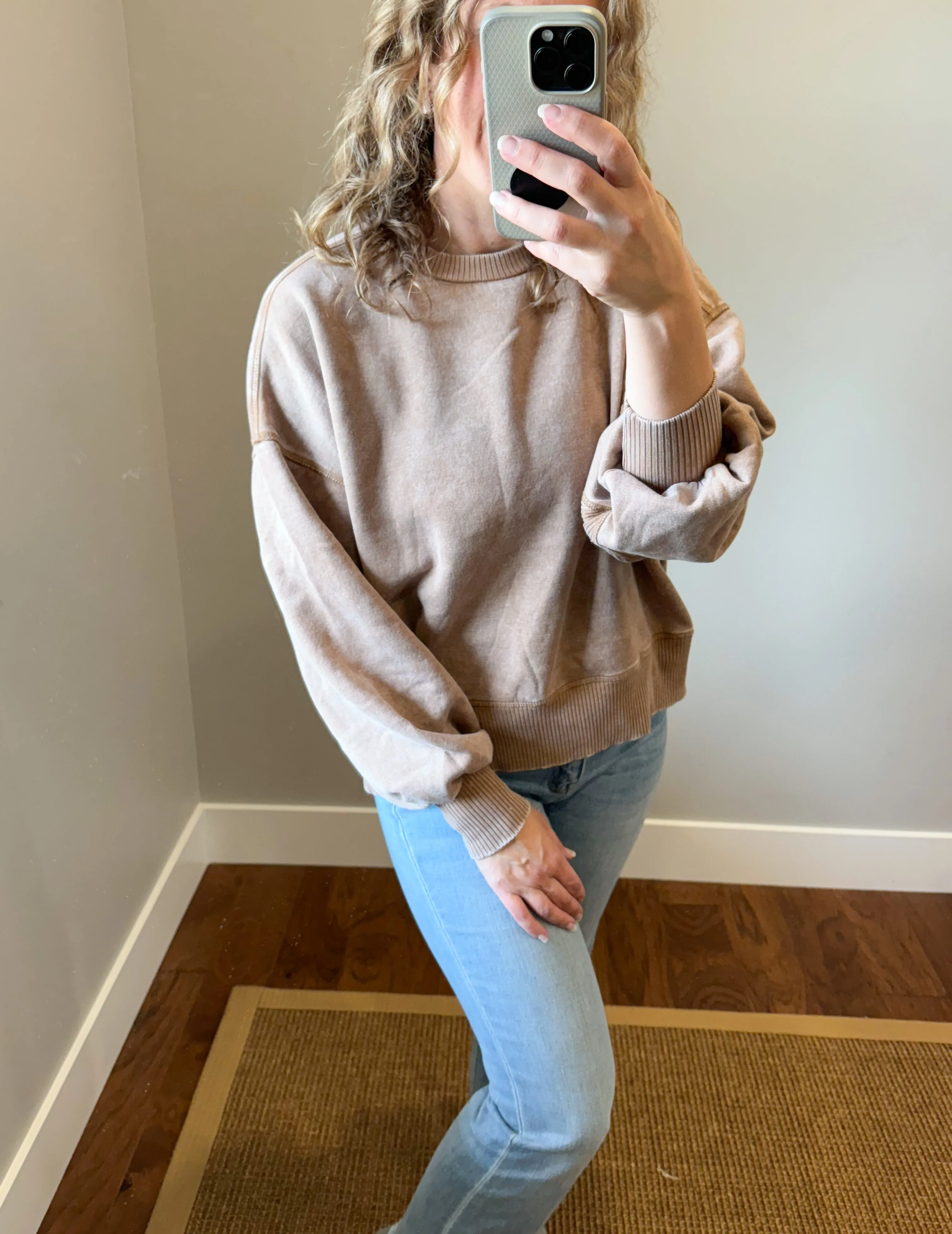 Acid Wash Oversized Fleece Pullover