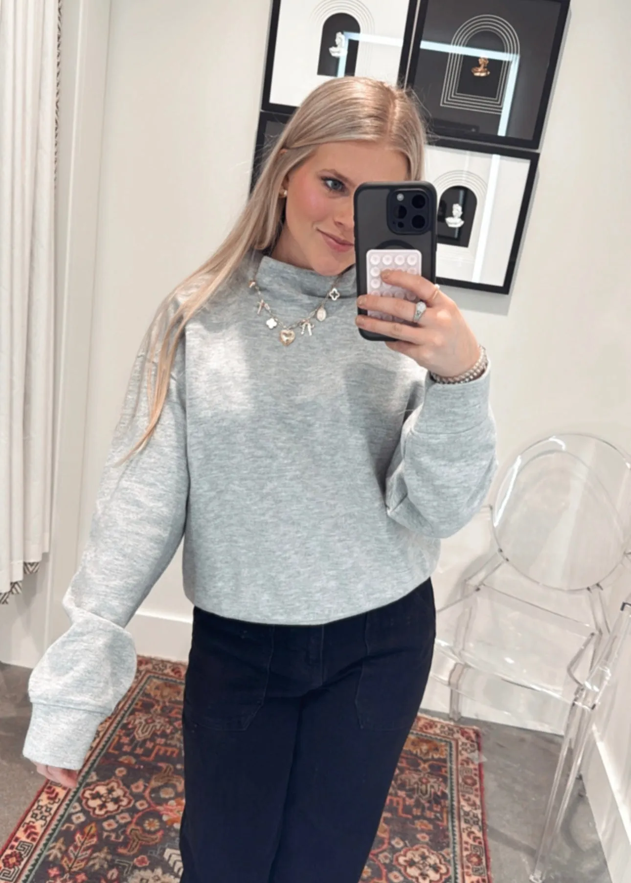 Allyson Mock Neck Sweater Top