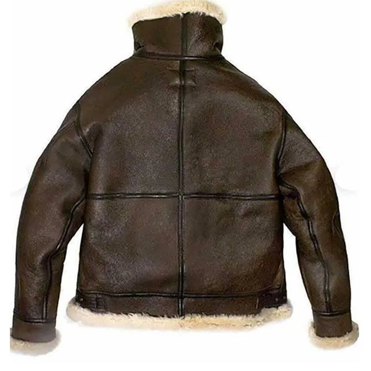 Aviator Brown Fur Shearling Jacket