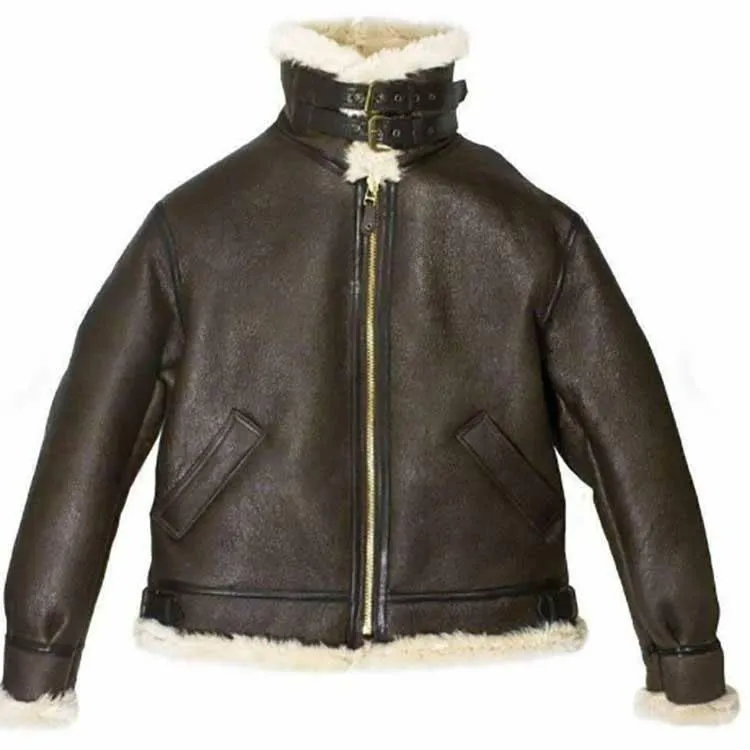 Aviator Brown Fur Shearling Jacket