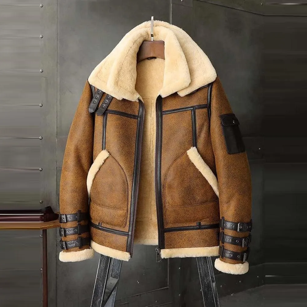 B3 Aviator Flight Shearling Leather Jacket