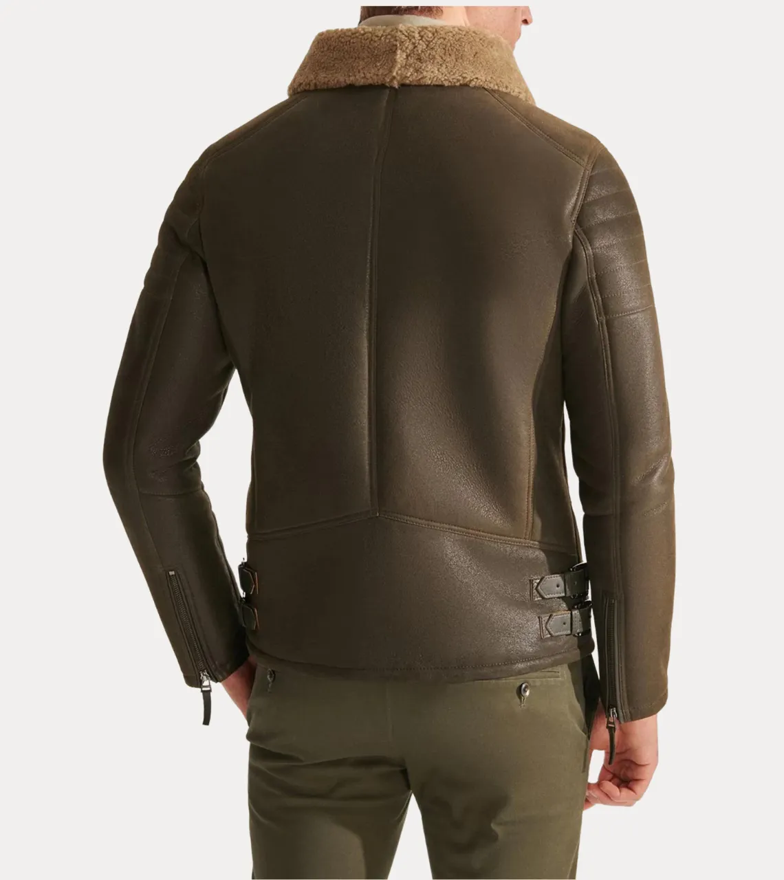 B3 Hickory Shearling Men's Leather Bomber Jacket