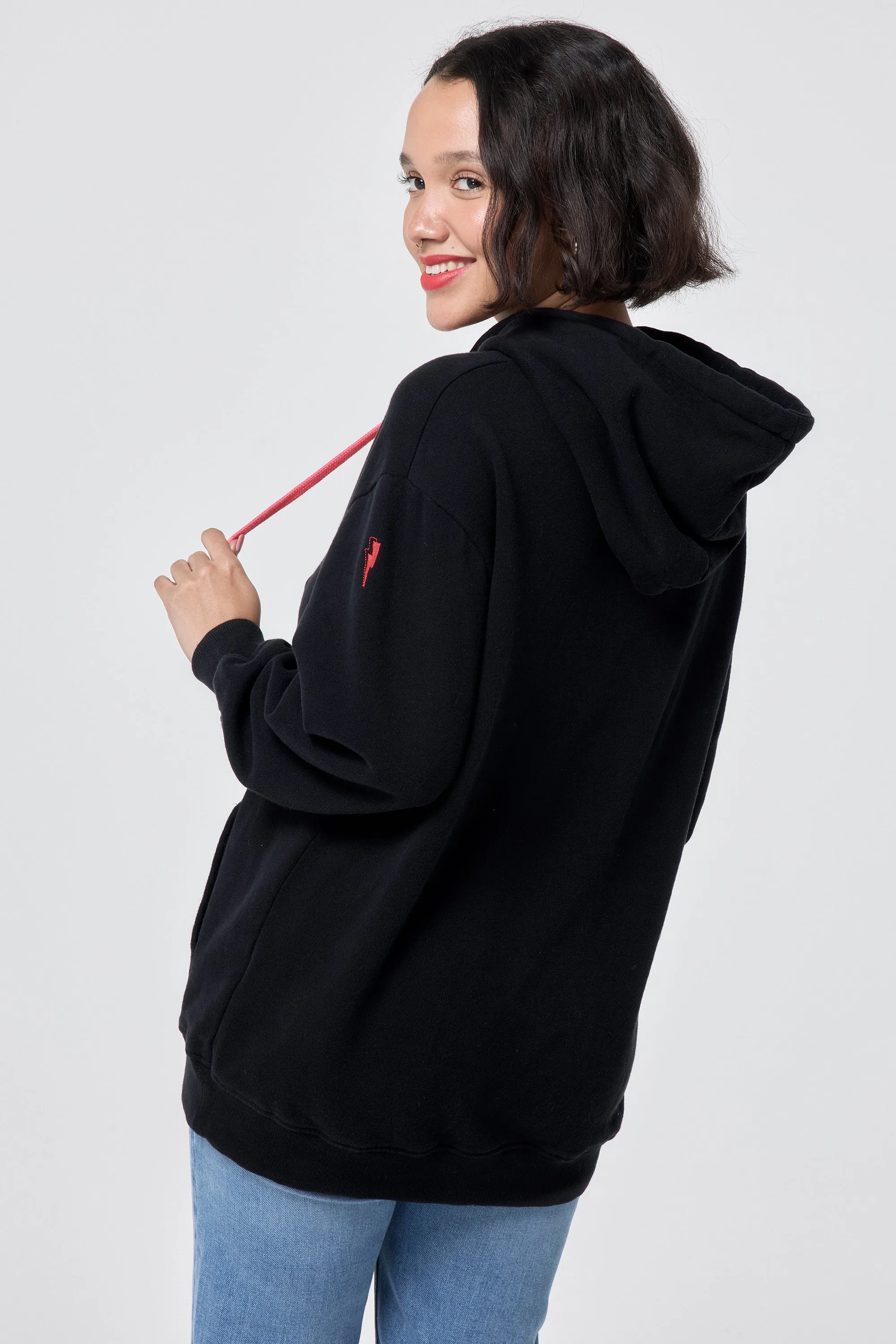 Black Longline Hoodie