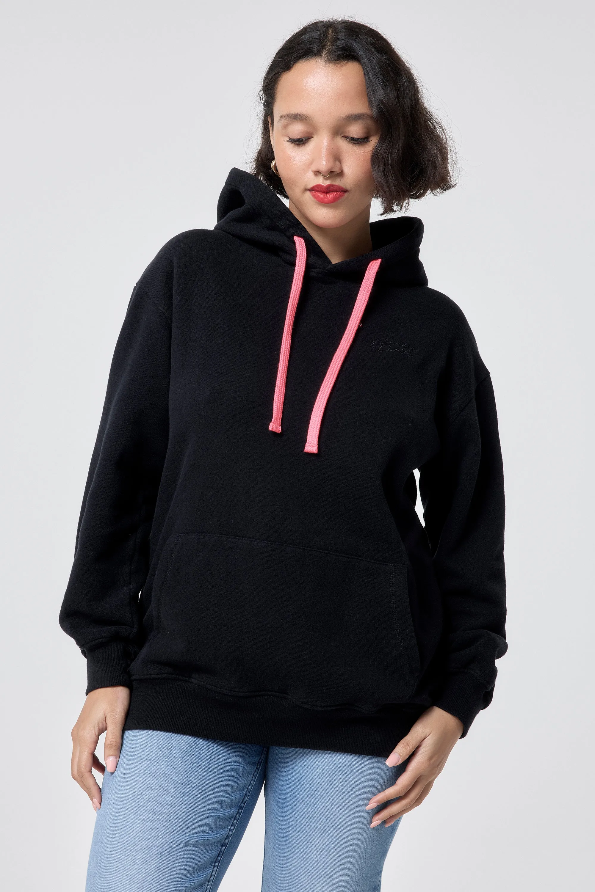 Black Longline Hoodie