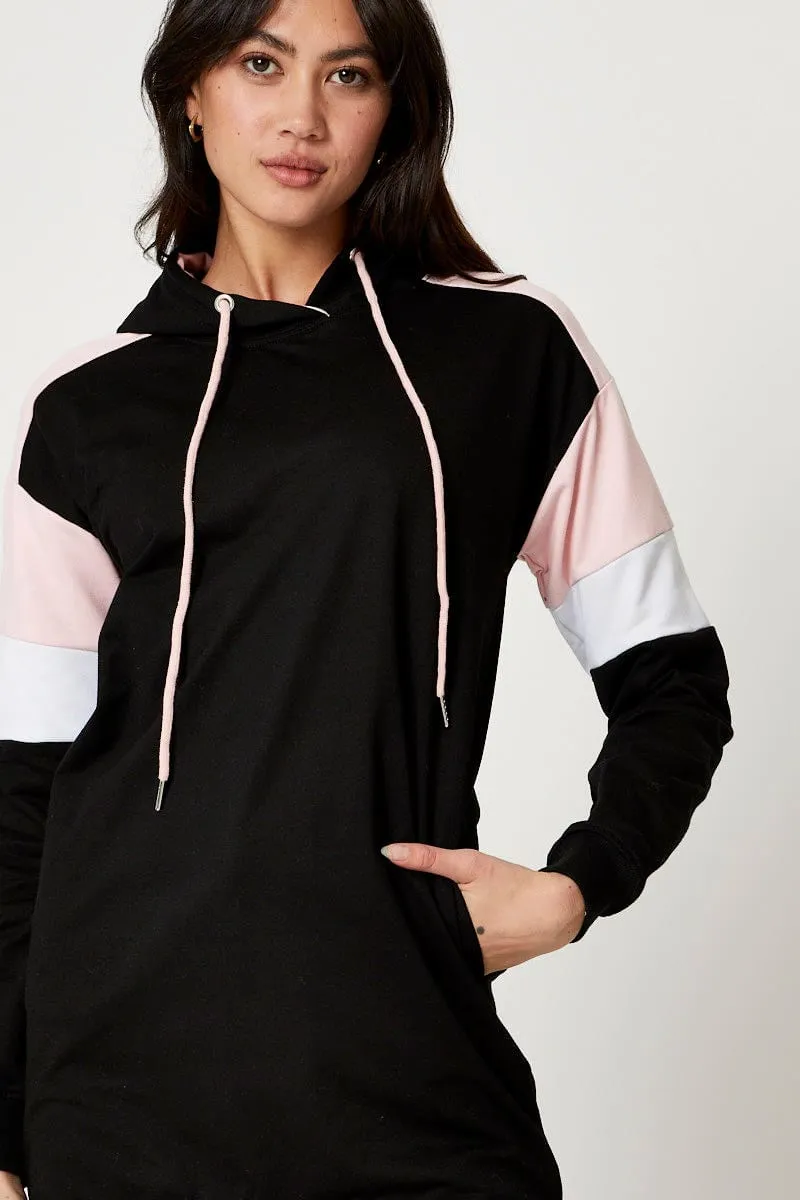 Black Tunic Sweat Hoodie