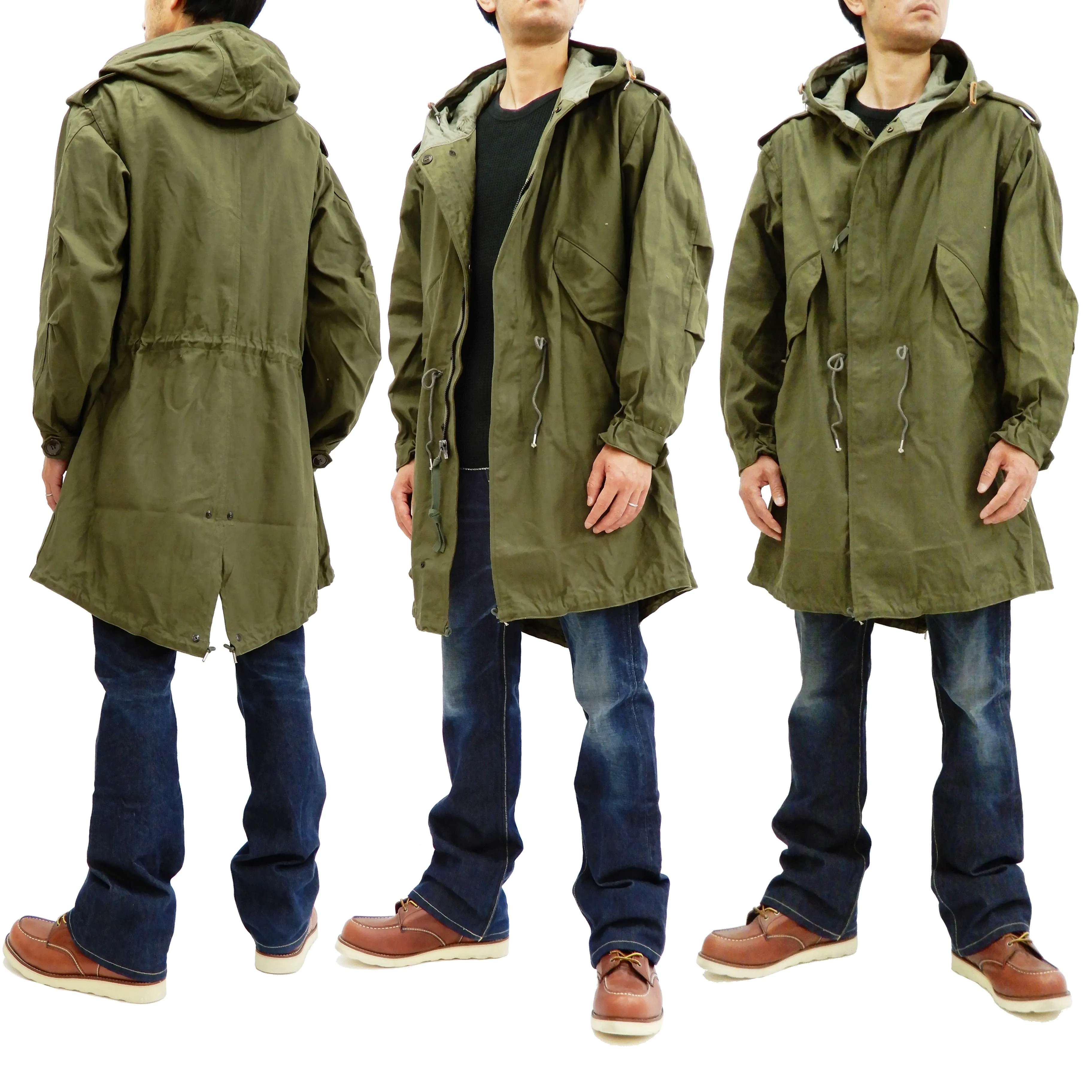 Buzz Rickson Parka Men's U.S. Army M-51 Fishtail Parka Military Coat Jacket BR12266 Olive Drab