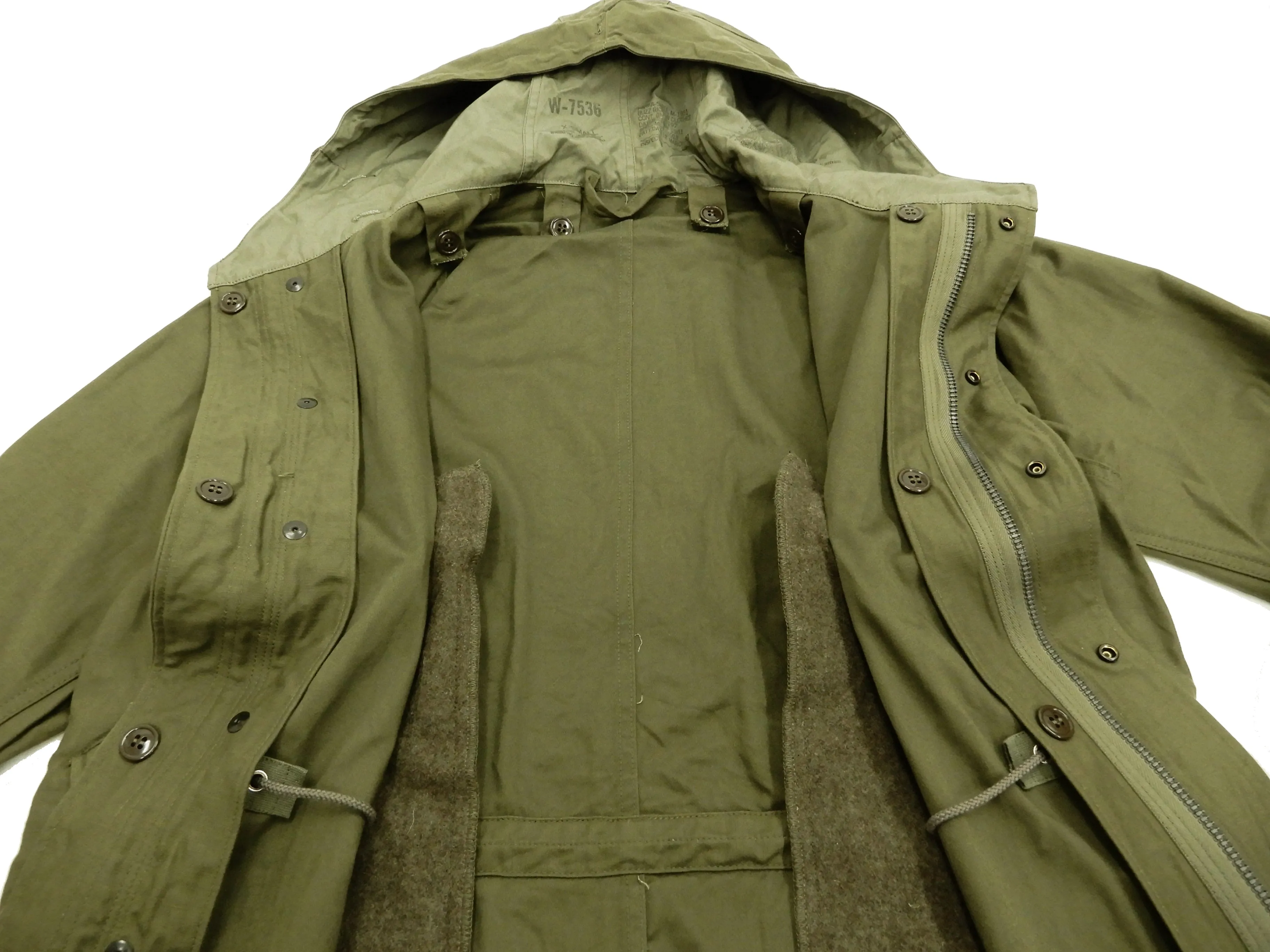 Buzz Rickson Parka Men's U.S. Army M-51 Fishtail Parka Military Coat Jacket BR12266 Olive Drab