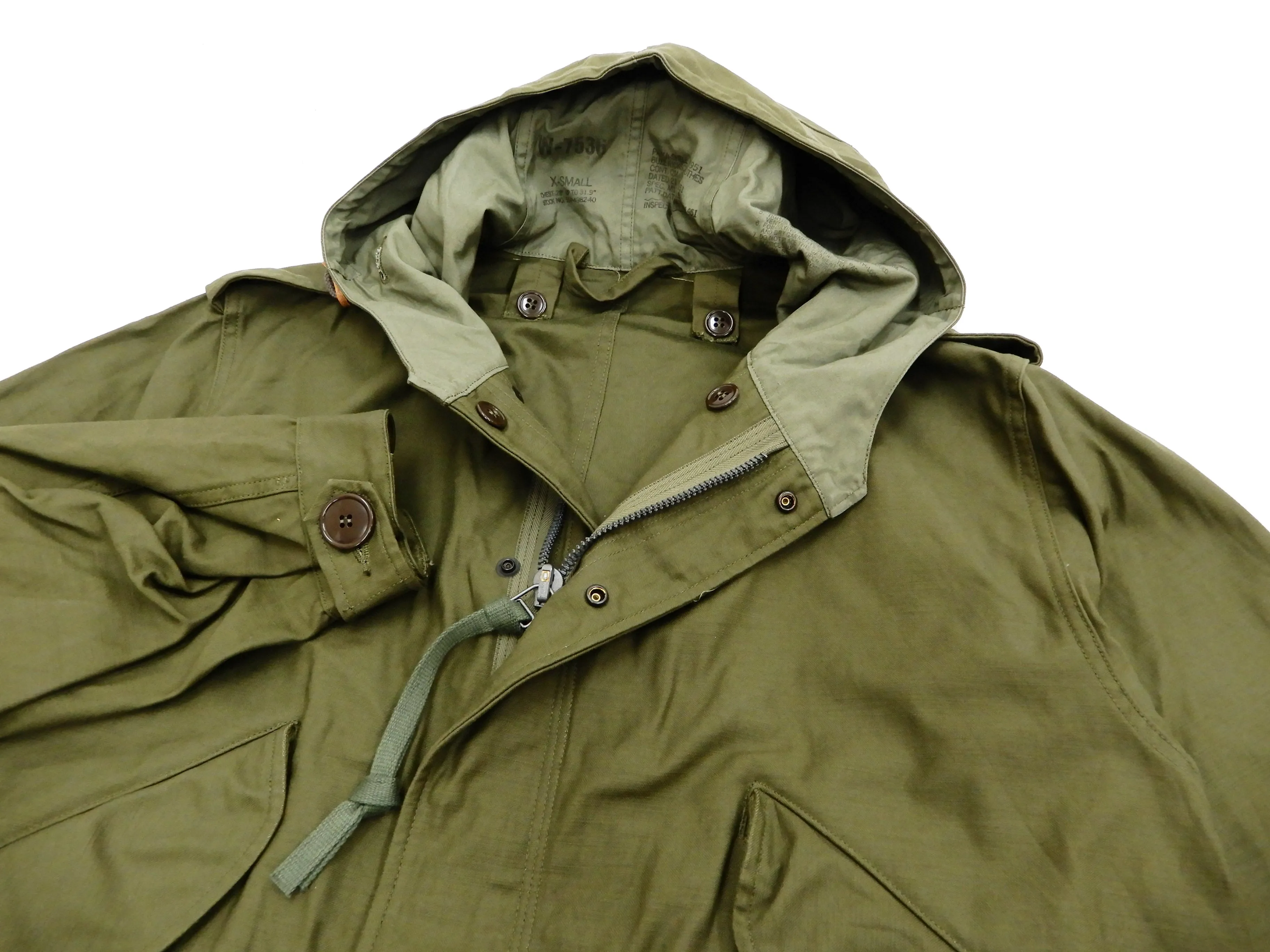 Buzz Rickson Parka Men's U.S. Army M-51 Fishtail Parka Military Coat Jacket BR12266 Olive Drab