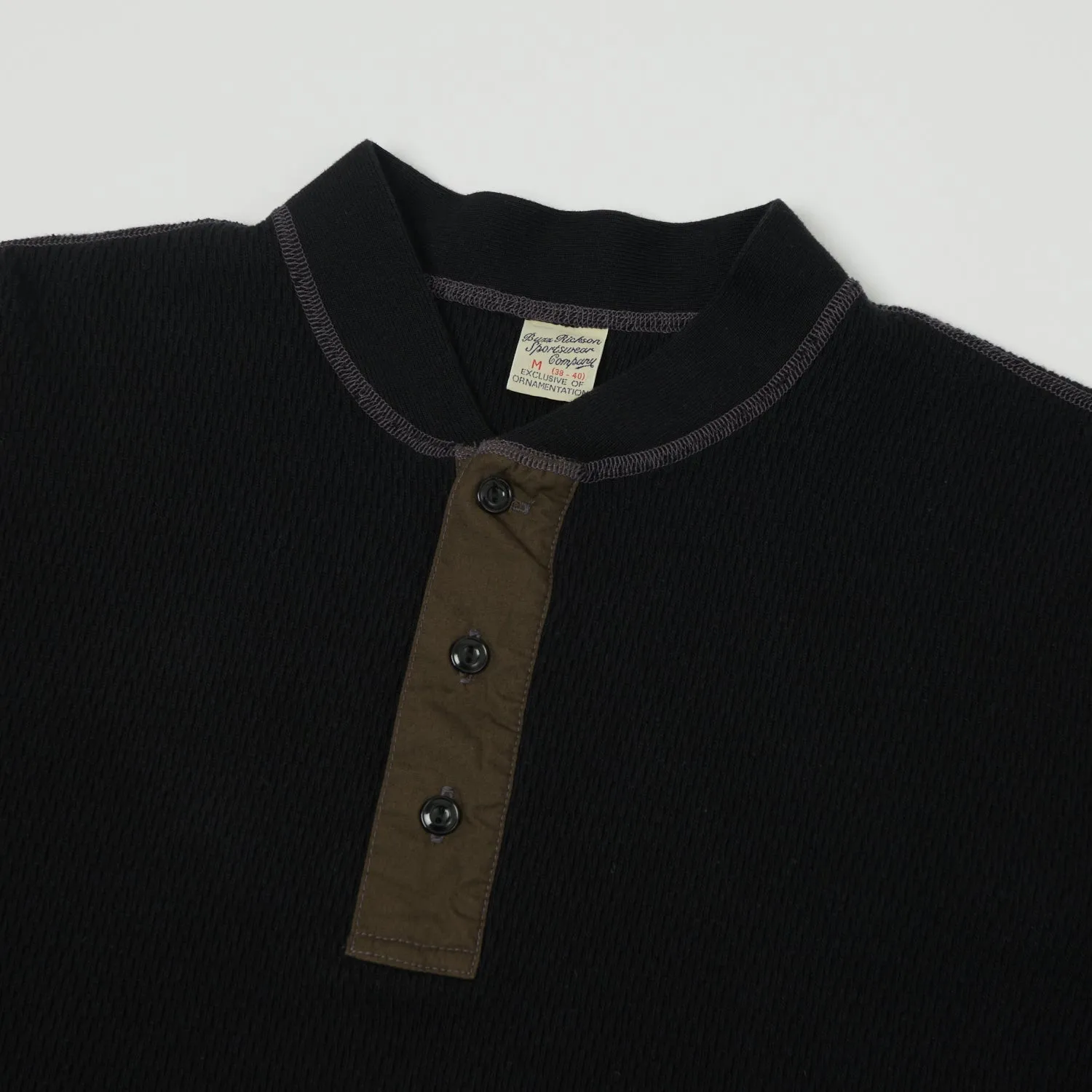 Buzz Rickson's L/S Thermal Henley - Black