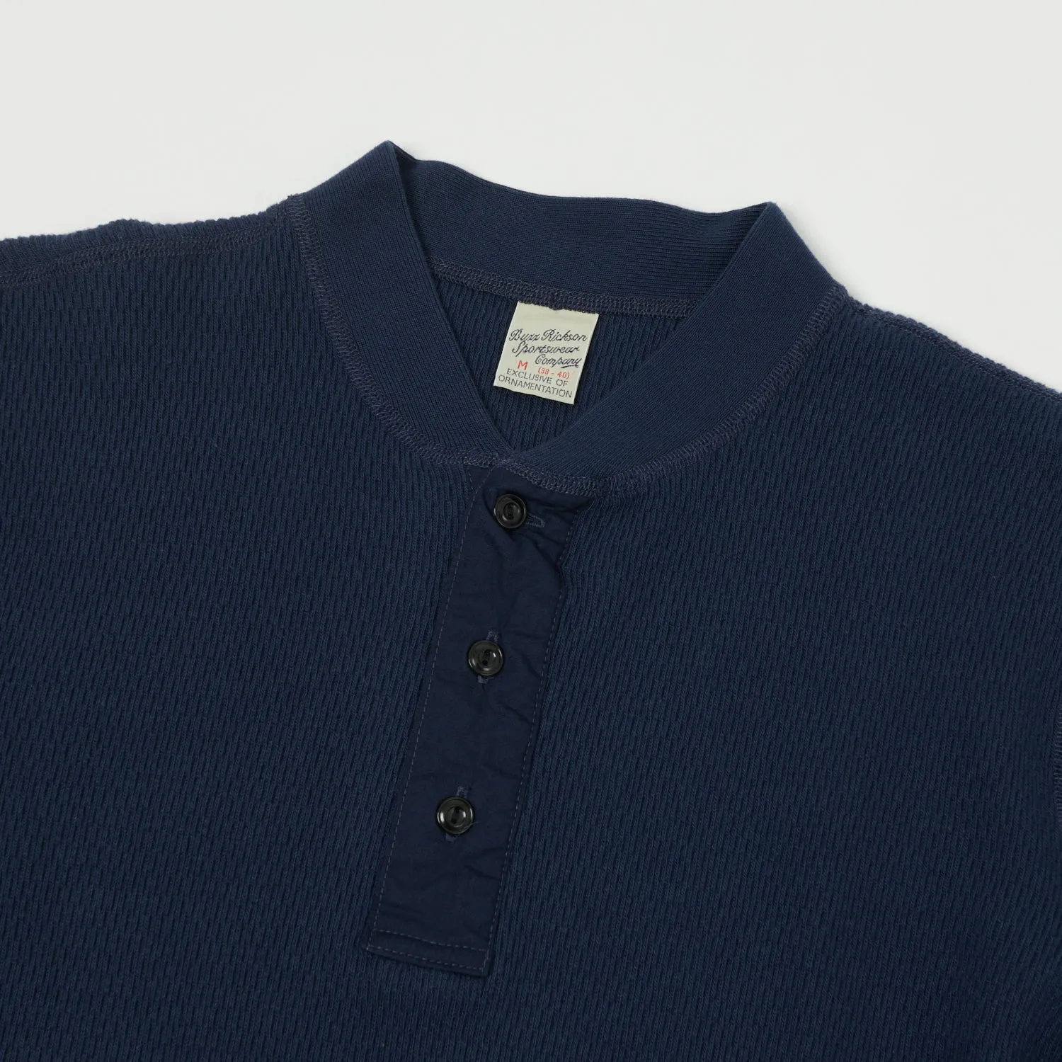 Buzz Rickson's L/S Thermal Henley - Navy