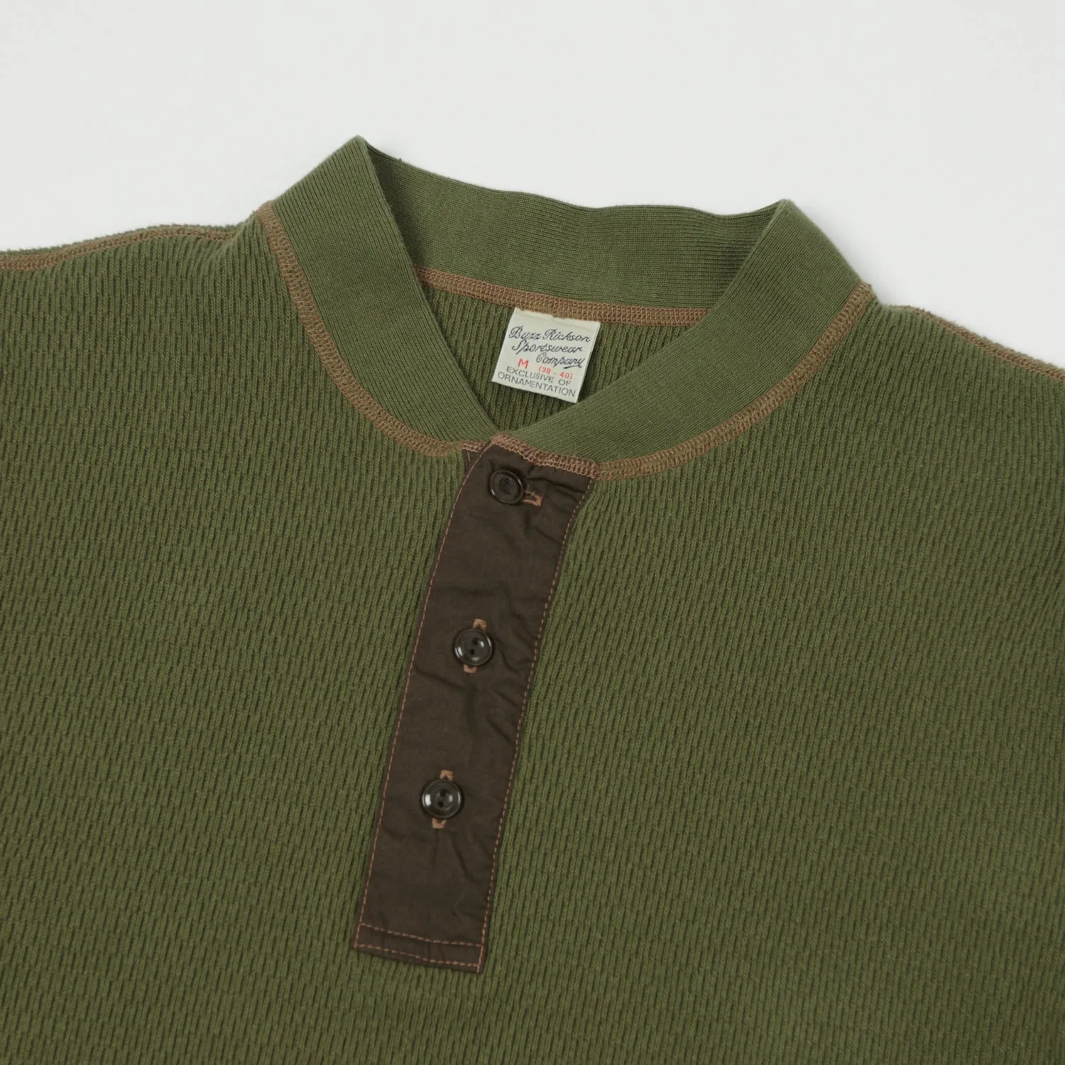 Buzz Rickson's L/S Thermal Henley - Olive