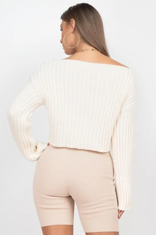 CANDICE BOATNECK KNIT CROPTOP