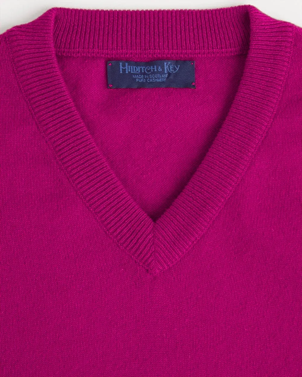 Cerise Cashmere V-Neck Sweater