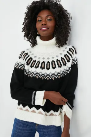 Charcoal and Cream Fair Isle Cardiff Sweater