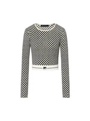 Checkered Pattern Crop Top