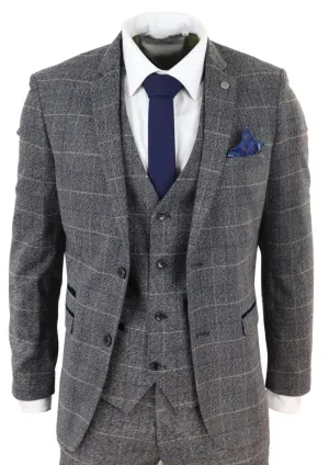 Checkered Three-Piece Suit - Marc Darcy Scott Grey