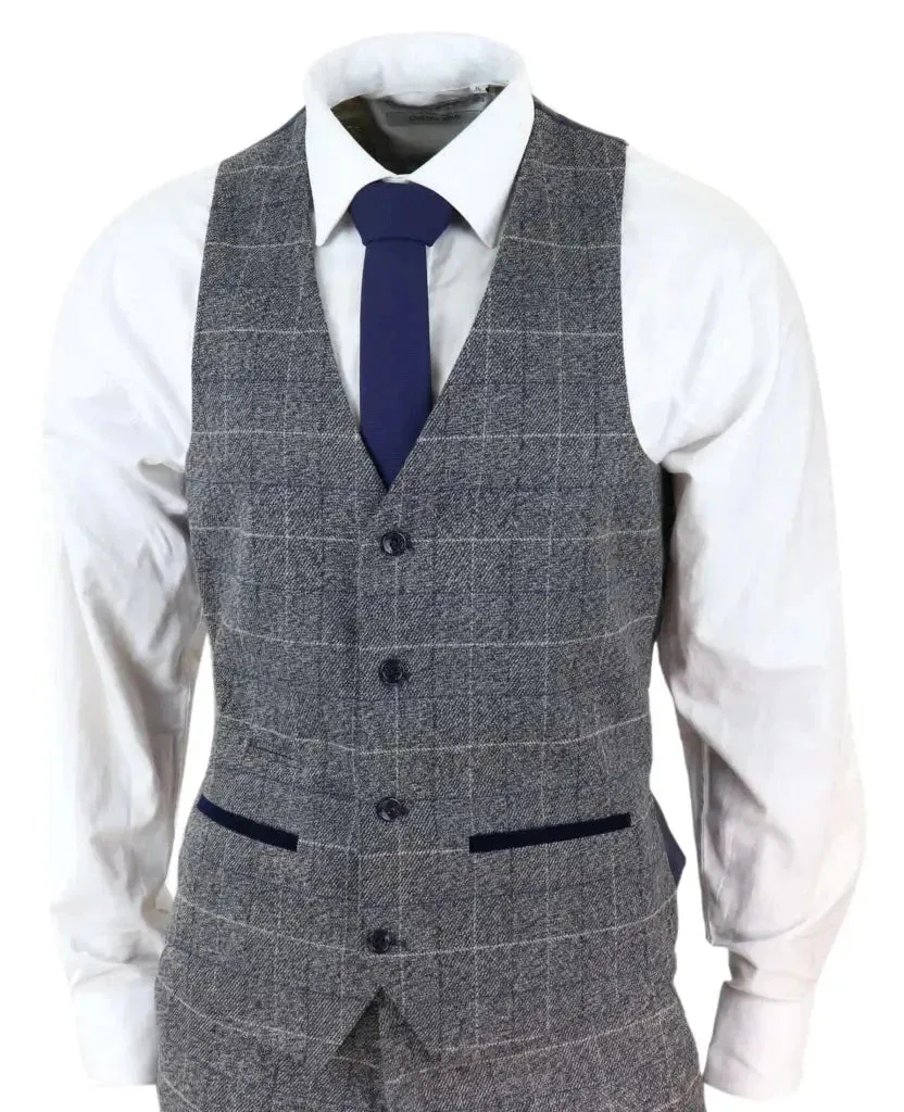 Checkered Three-Piece Suit - Marc Darcy Scott Grey