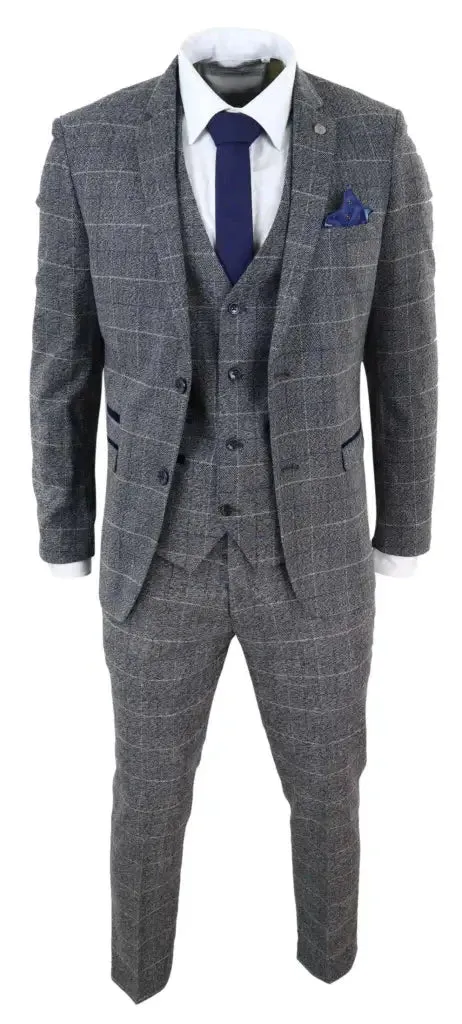 Checkered Three-Piece Suit - Marc Darcy Scott Grey