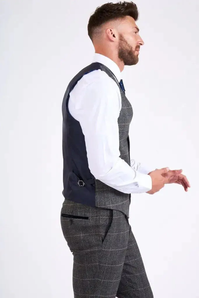 Checkered Three-Piece Suit - Marc Darcy Scott Grey