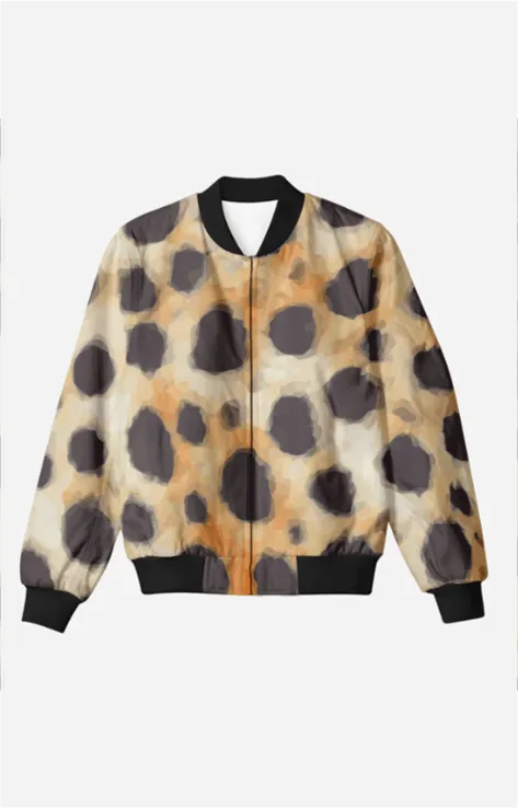 Cheetah Skin - Unisex Printed Bomber Jacket with Pockets