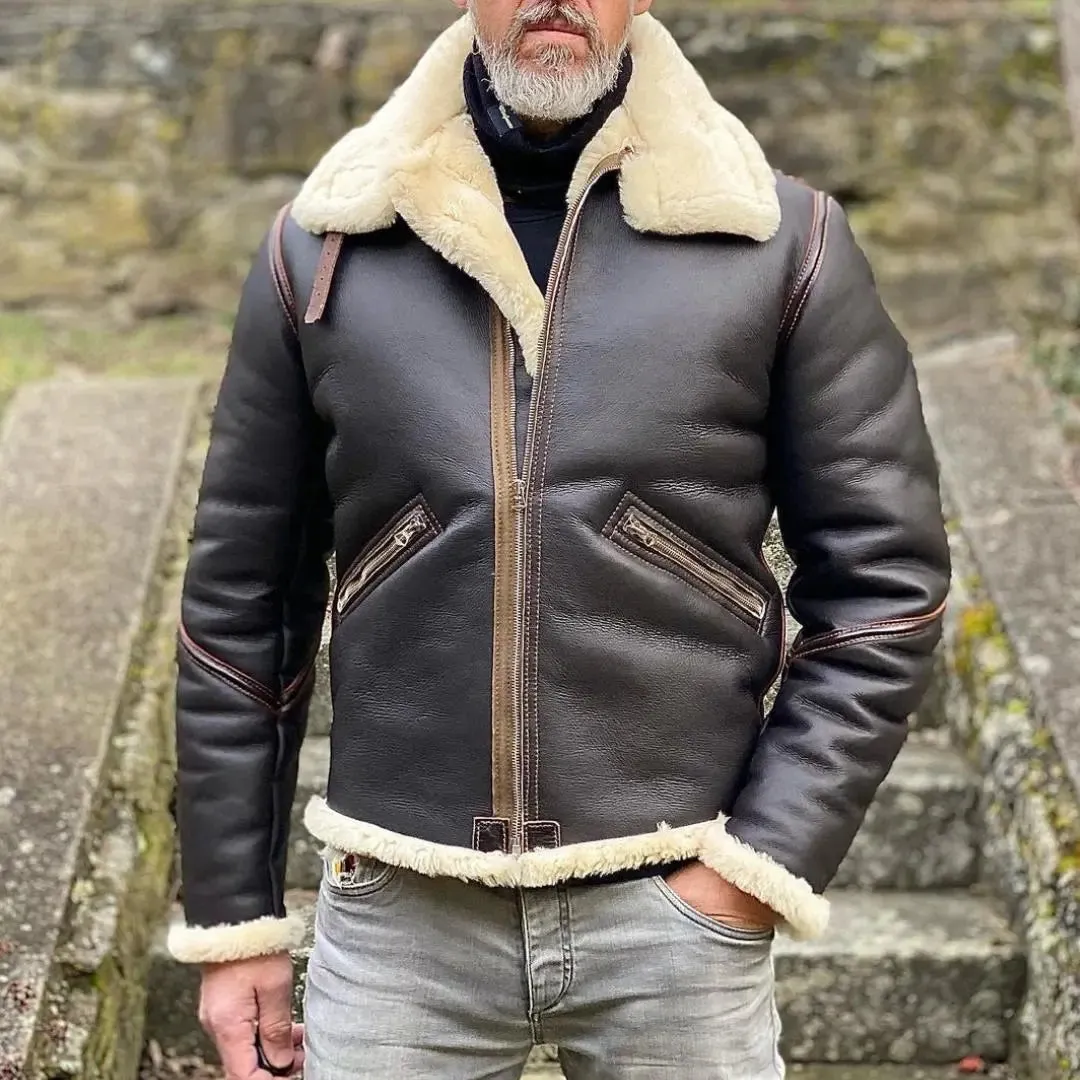 Classic Shearling Leather Jacket