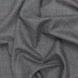 Deadstock Wool Suiting - Black   Red Check - SALE