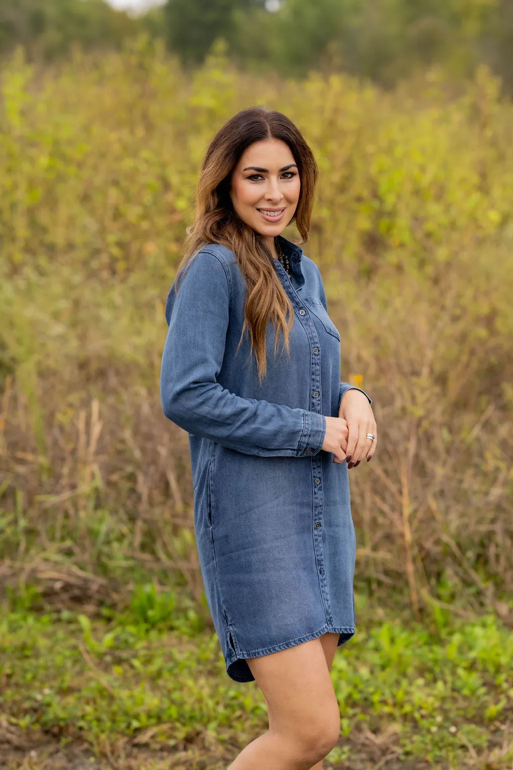 Denim Button Up Dress