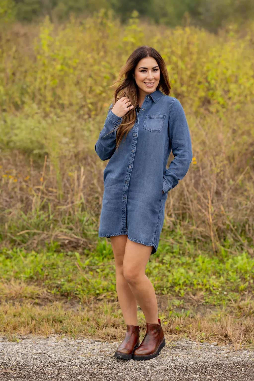 Denim Button Up Dress