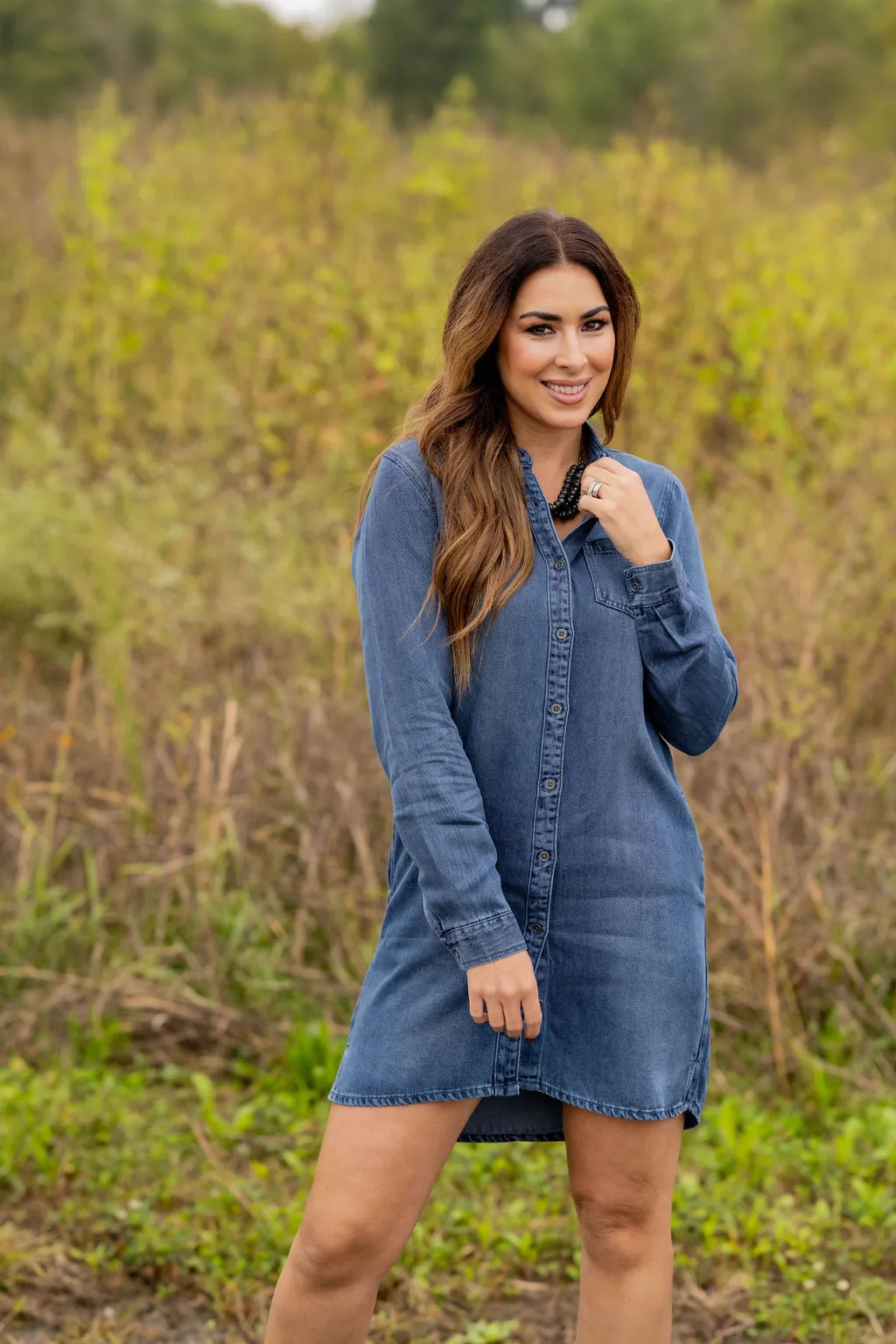 Denim Button Up Dress