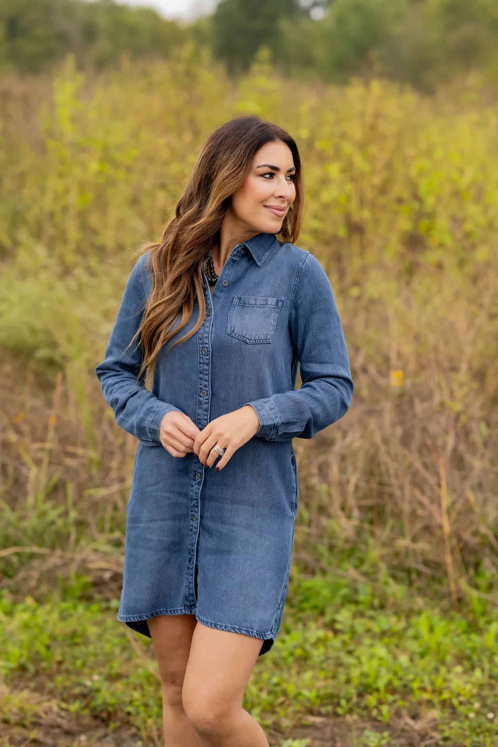 Denim Button Up Dress