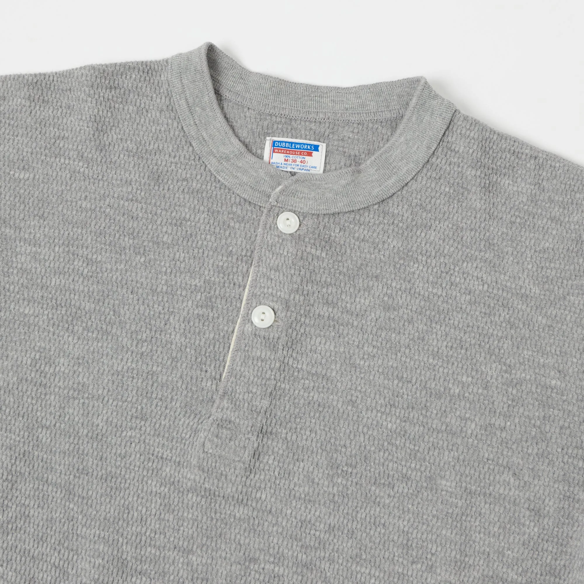 Dubbleworks Thermal L/S Henley - Heather Grey