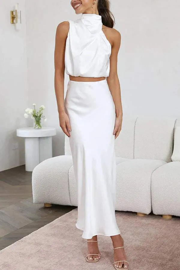 Elegant ladies set with top and long skirt