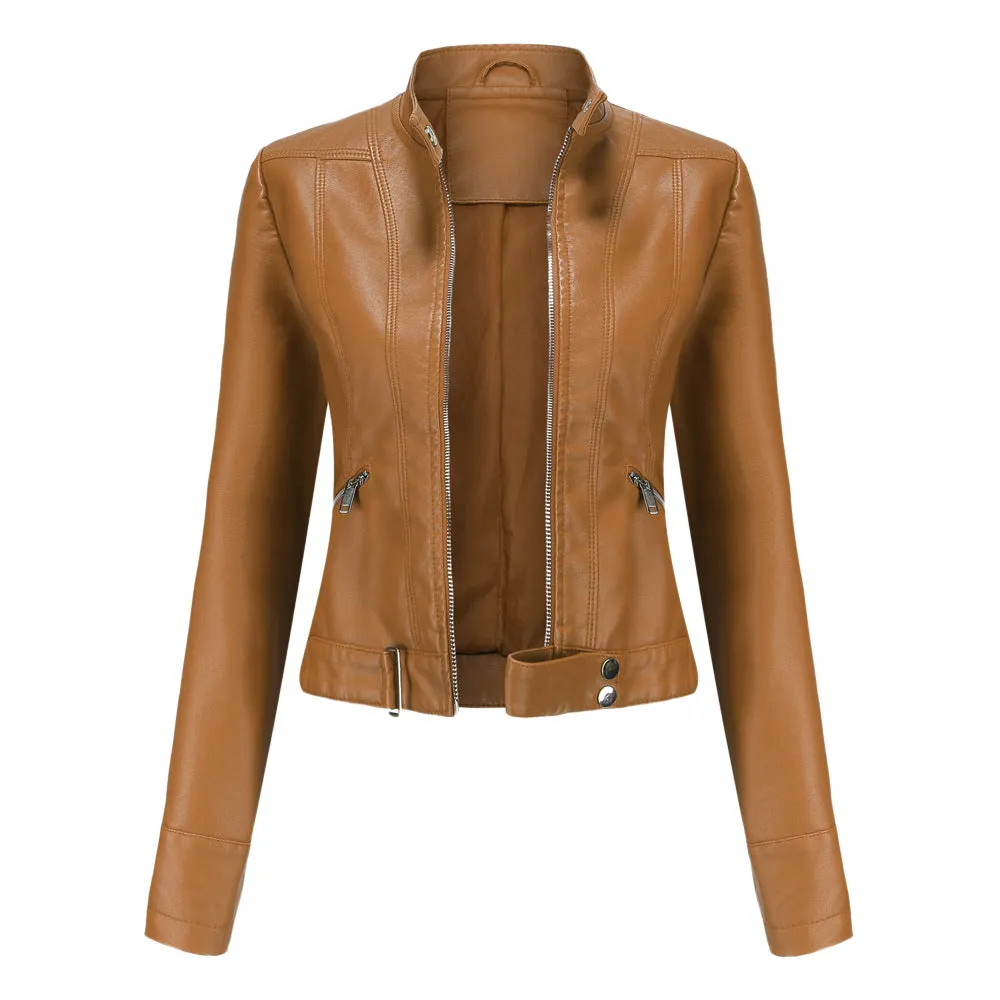 Elegant leather jacket for women