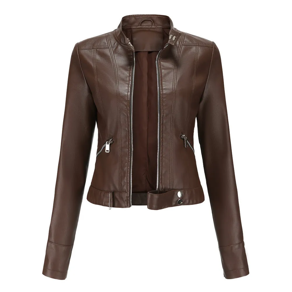 Elegant leather jacket for women