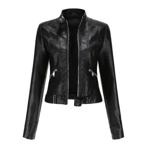 Elegant leather jacket for women