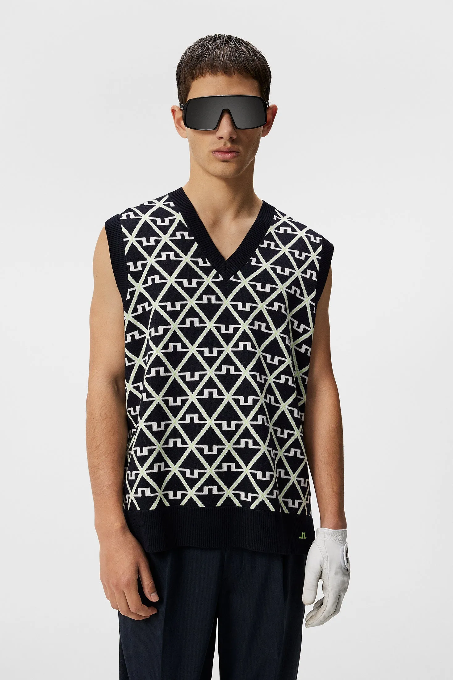 Elian Knitted Vest / Geo JL Navy