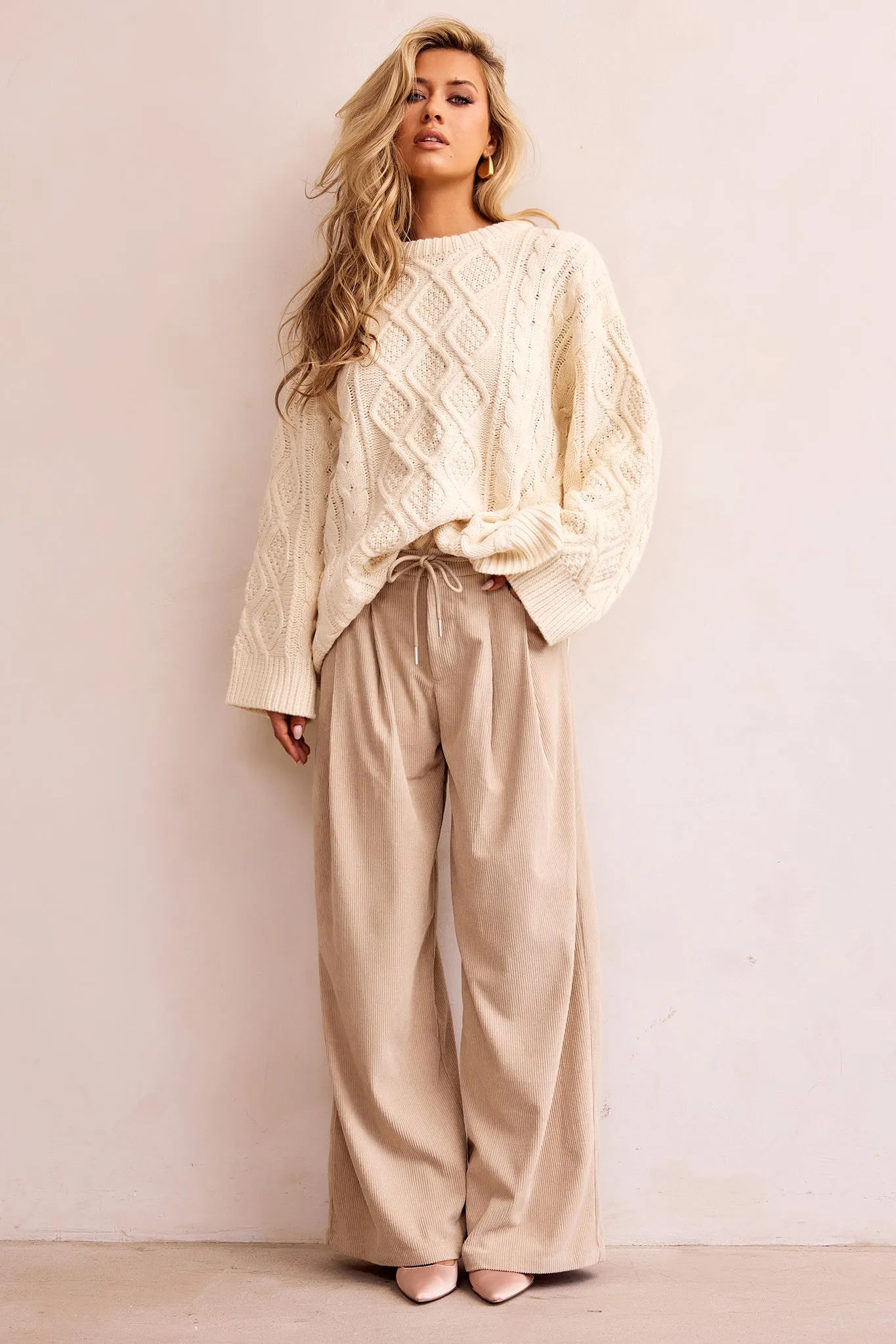 Falling Forward Knit Sweater - Cream