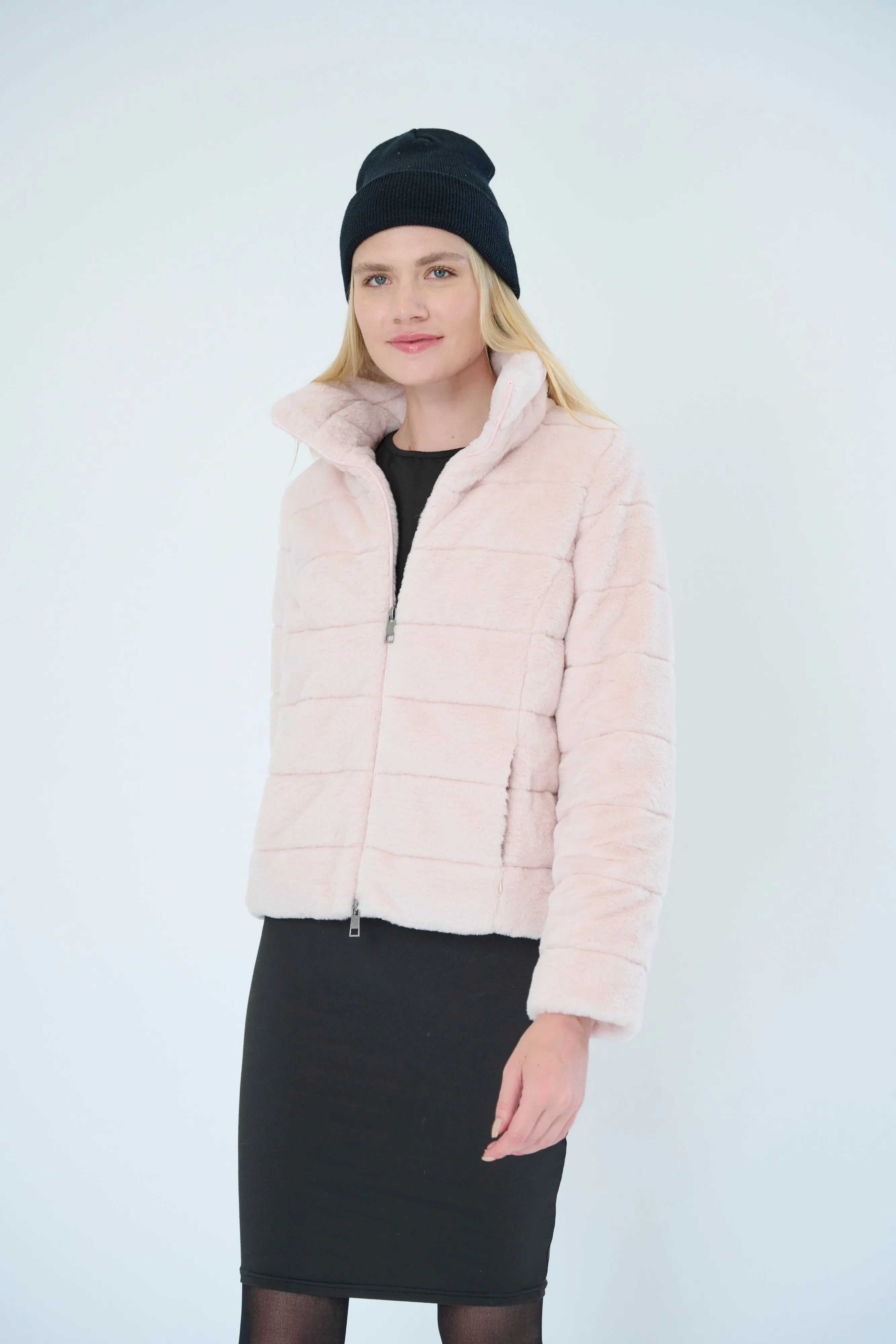 Faux Fur Quilted Jacket