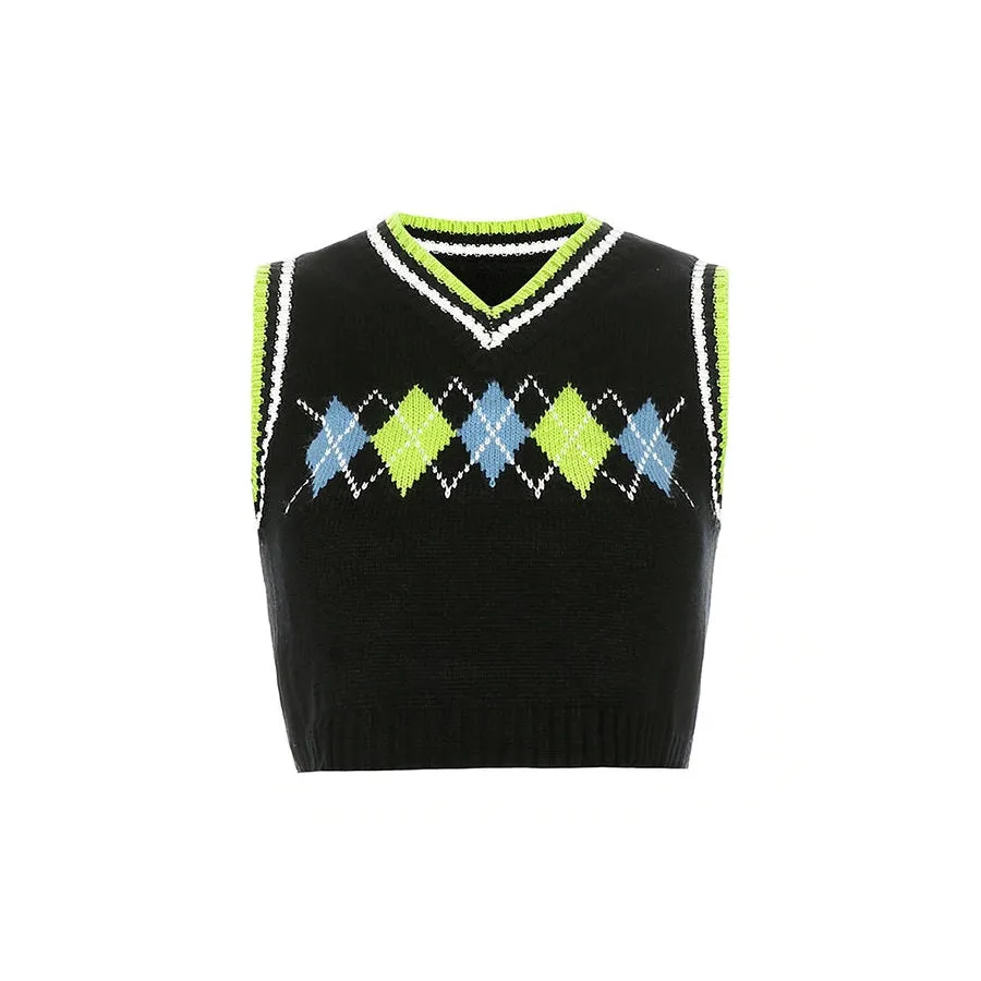 Gimme Sugar Argyle Vest