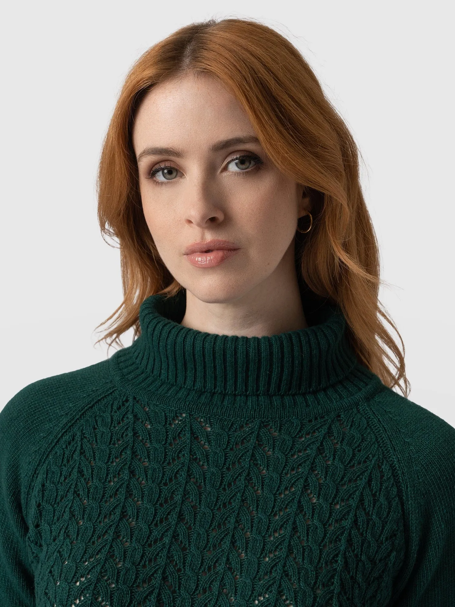 Glen Cable Knit Sweater - Green