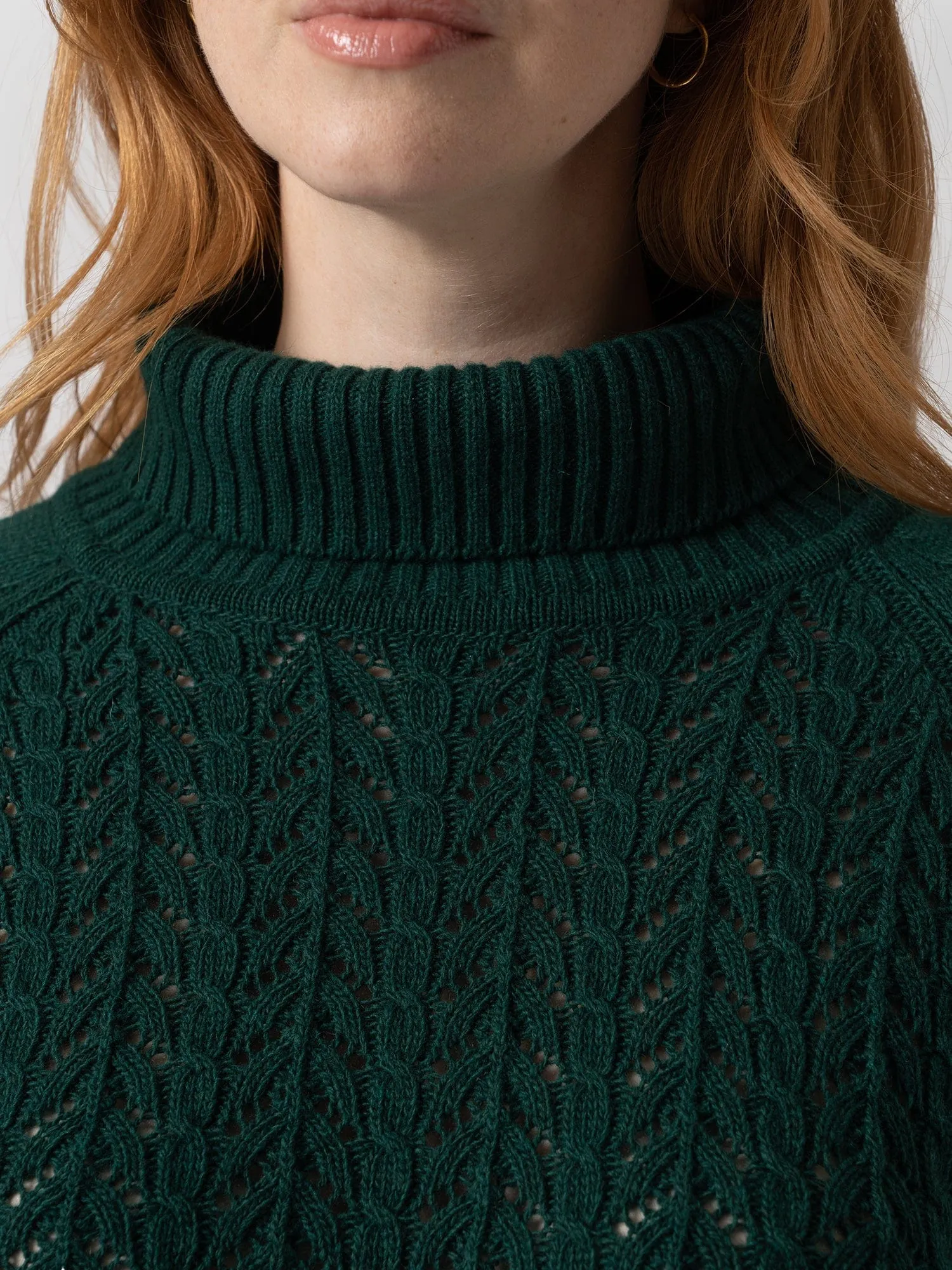 Glen Cable Knit Sweater - Green