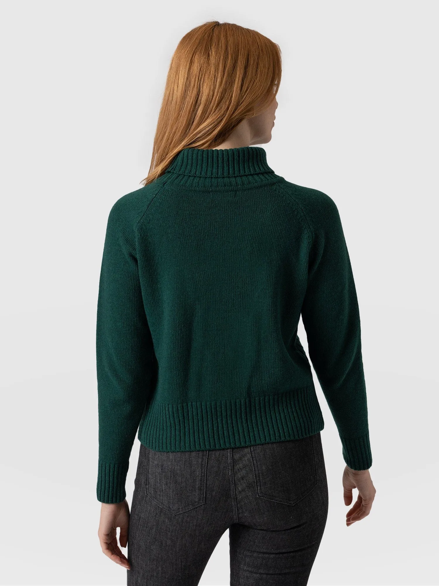 Glen Cable Knit Sweater - Green