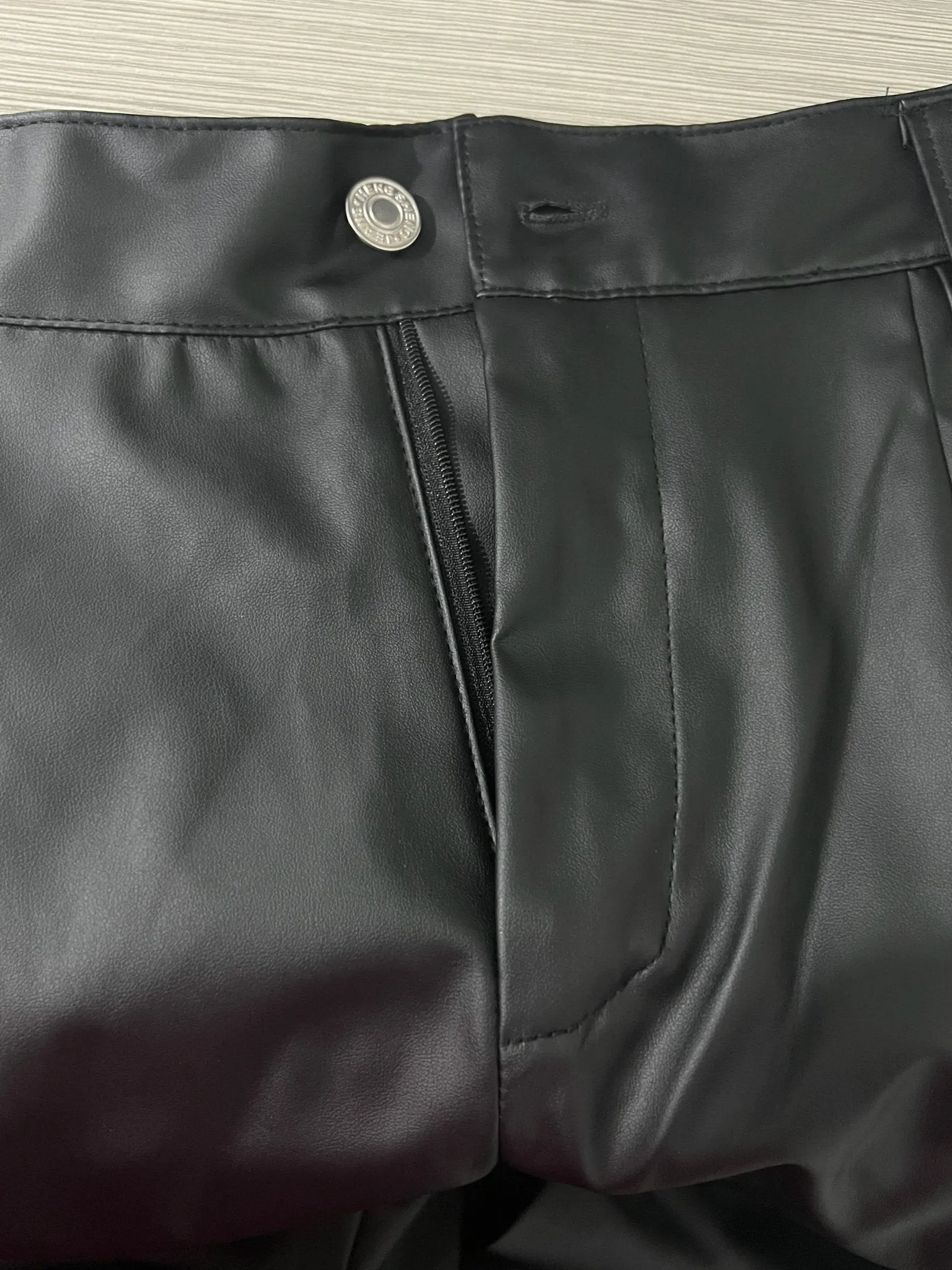 High-Waisted Faux Leather Cargo Pants