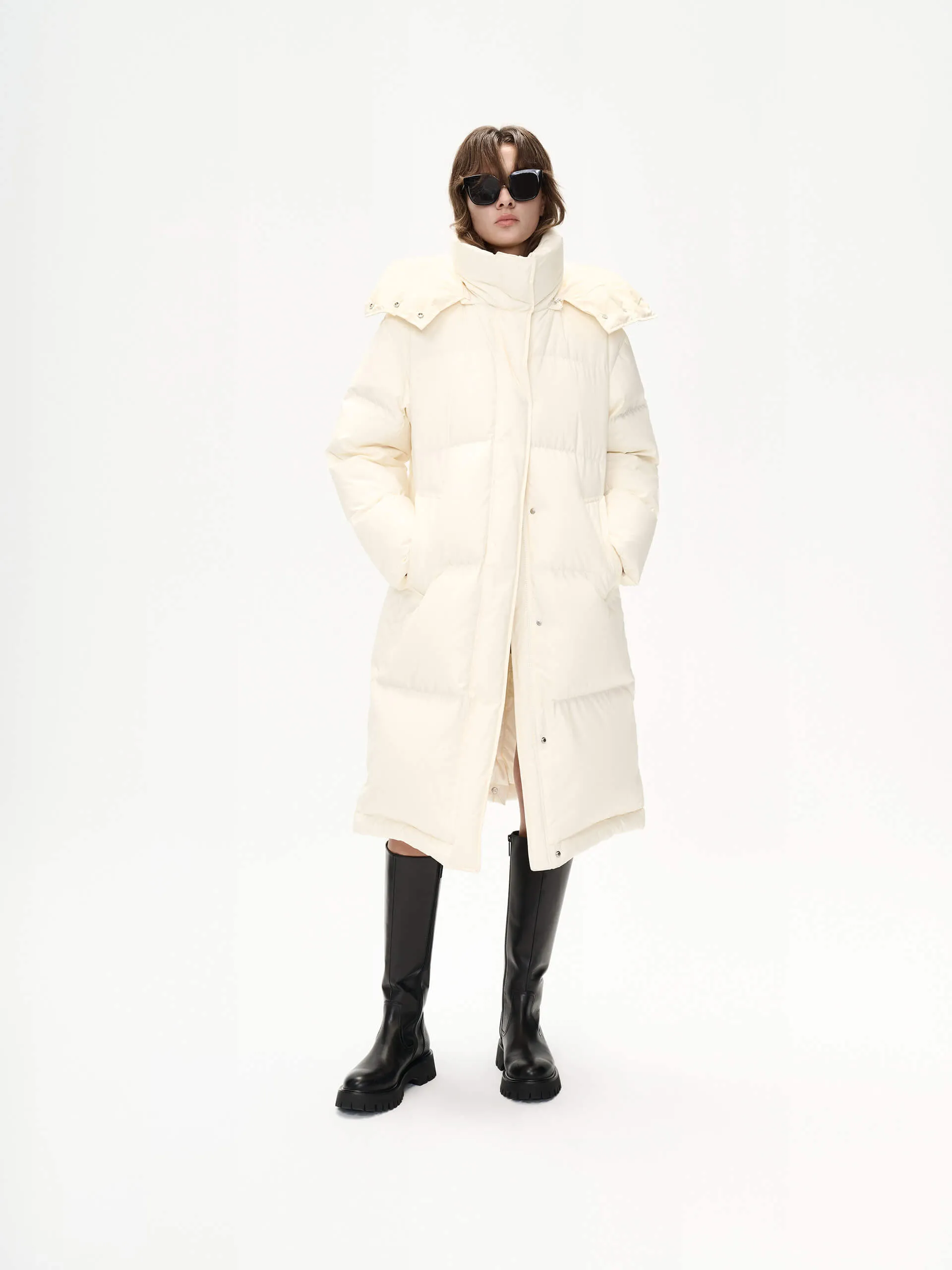 Hooded Quilted Down Coat