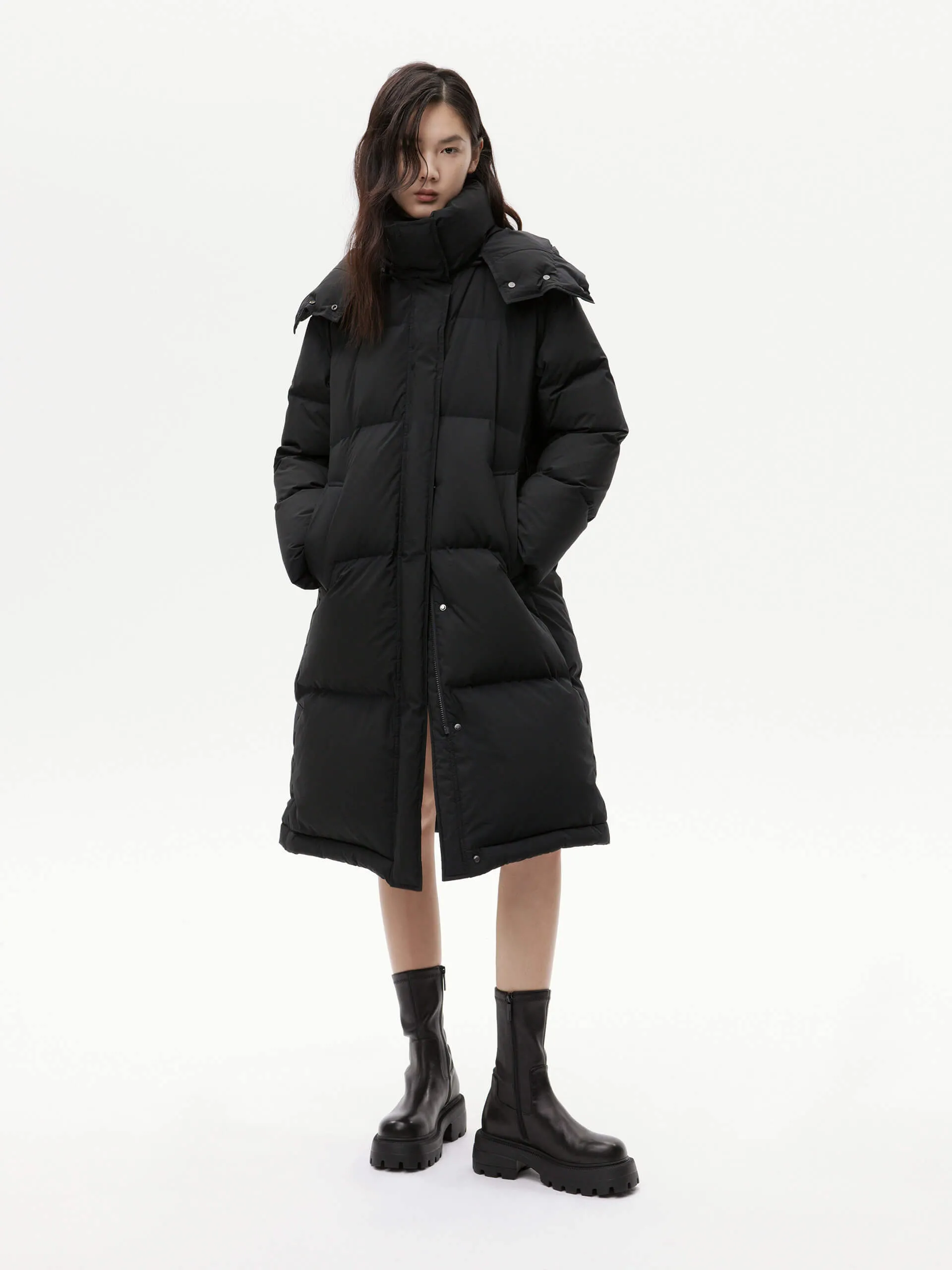 Hooded Quilted Down Coat