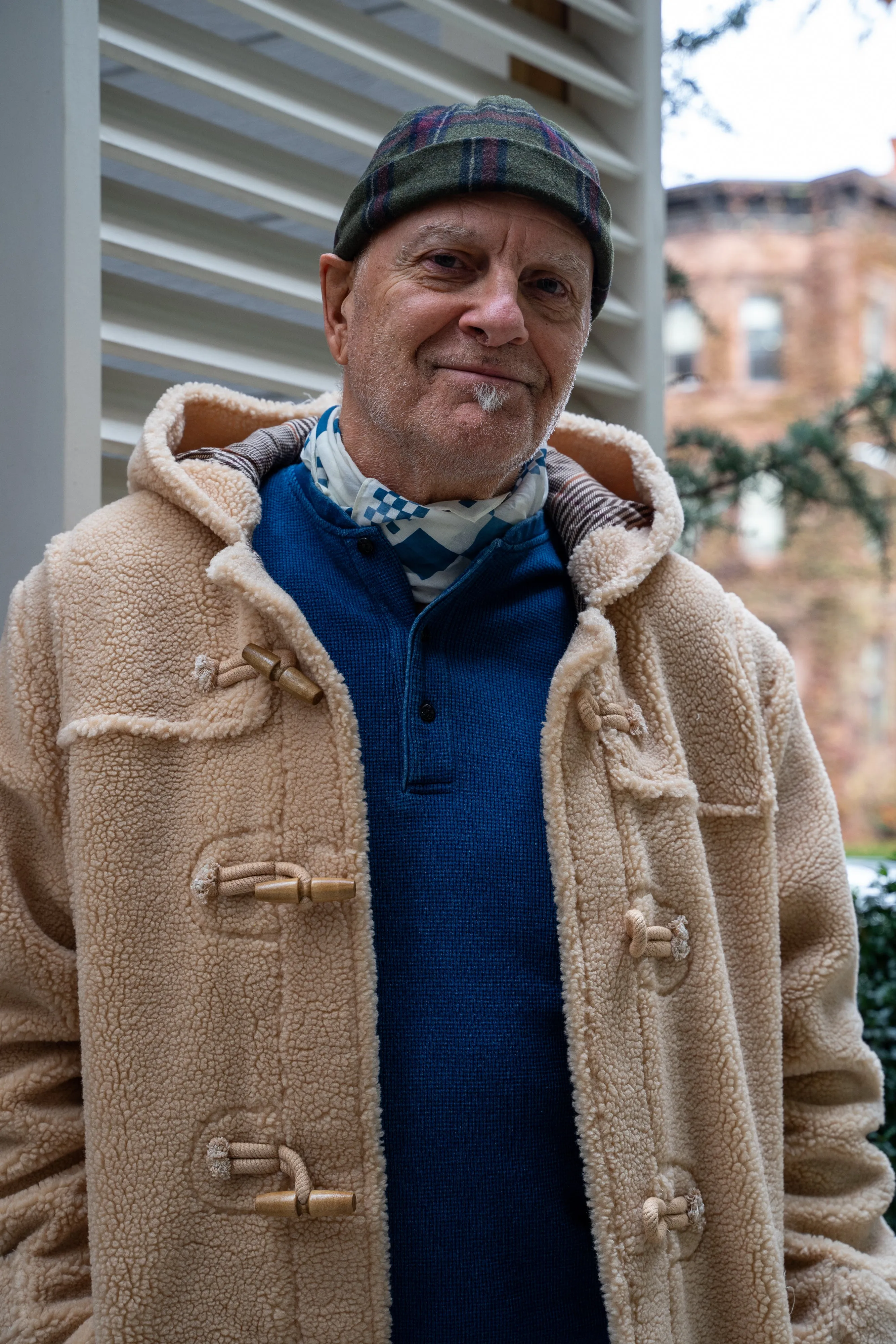 Indigo Henley in Solid Waffle Knit