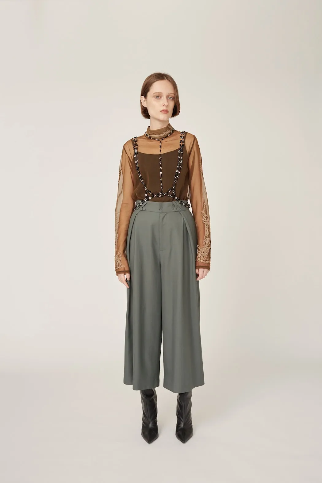 Ivy wool culottes (Khaki)