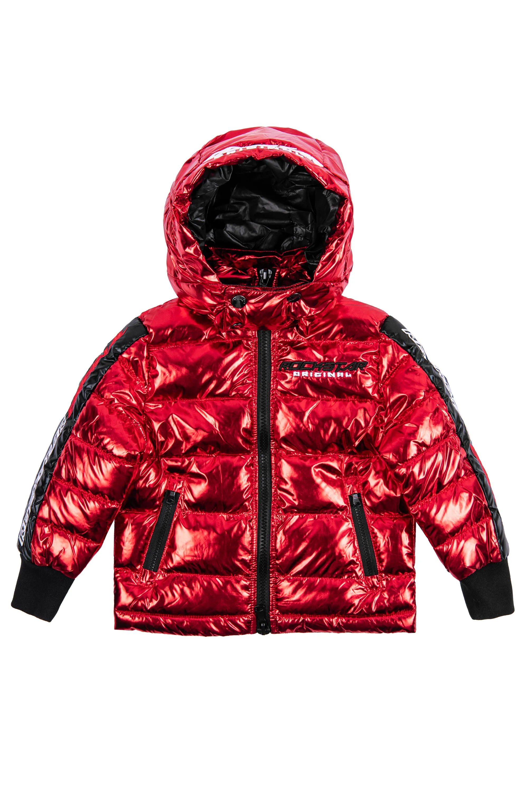 Kids Metallic Red Alasia Puffer Jacket